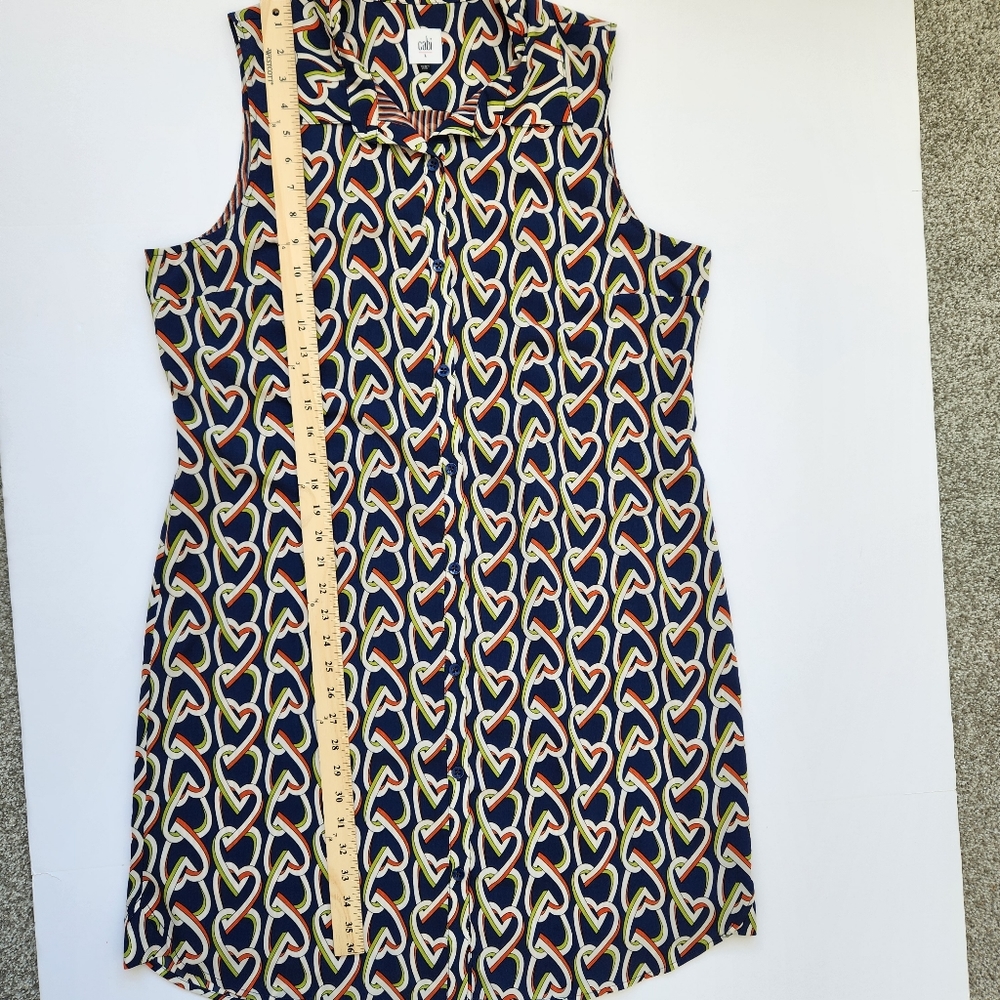 CAbi Amour Shirt Dress Duster Tunic Heart Graphic Sleeveless Button Down Large - Picture 13 of 14